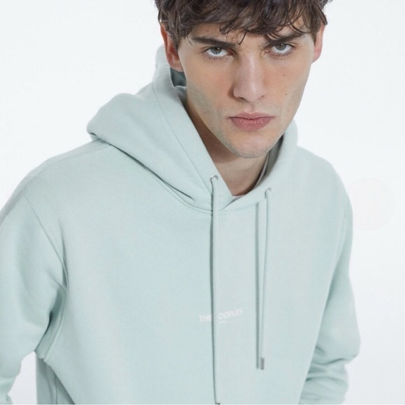 THE KOOPLES LOGO MEN’S HOODIE WITH LOGO ON THE CHEST SEA GREEN NEW Size Large - Picture 3 of 11